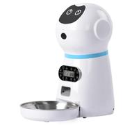 NULYLU 1juego Comedero Automático para Mascotas Inteligente con Grabación de Voz Programable y Dispensador de Comida Capacidad con Cuenco de Inoxidable para Gatos y Perros Casa o Tienda