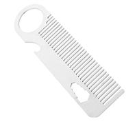 NULYLU 1pieza Peine De Estilo Para Barba Antiestático De Acero Inoxidable Peine Portátil y Compacto Para Cuidado Masculino Para Día Del Padre y San Valentín