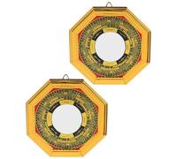 NULYLU 2 Espejos Bagua Convexos de Aleación y Acrílico para Negocios, Diseño Taiji Artístico Colgador, Protección Feng Shui y Energía Positiva