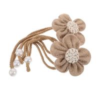 NULYLU 2 Piezas Alzapaños para Cortinas Lazos de Cortina Diseño Floral Tela Longitud Ajustable Estilo Boho y Rústico y Decoración del Hogar Oficina