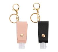 NULYLU 2 piezas Llavero con Funda para Botella Portátil Recargable Conjunto para Perfume Gel y Loción Diseño Resistente y Práctico para Colgar Mochila o Bolso para Viajes y Uso Diario