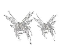 NULYLU 2 Pinzas de Pelo de Aleación en Forma de Insecto Color Plata, Sujetan Firmemente el Cabello para Mujeres en Actividades como Lavar la Cara
