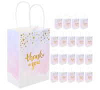 NULYLU 20piezas Bolsas De Agradecimiento Manos Libres Decorativas y Reutilizables Para Fiestas Bodas y Eventos Diseño Papel Asas Para y Empaques Especiales