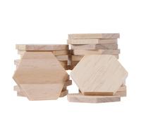 NULYLU 25 Piezas de Discos Hexagonales de Madera sin Terminar para Decorar Bodas y Manualidades, Fáciles de Escribir y Listos para Personalizar
