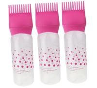 NULYLU 3 piezas Botella Aplicadora para Cabello Peine Raíz para Teñir y Cuidado Botella Exprimible para Coloración y Acondicionador Diseño Práctico Rosa
