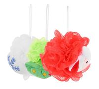 NULYLU 3piezas Esponjas Exfoliantes De Baño Diseño Navideño Suaves y Efectivas Para Limpieza Corporal De Fiesta Santa Árbol