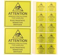 NULYLU 450 Calcomanías de Advertencia Estática Adhesivas de Papel Amarillo Fuerte Adhesión y Resistencia a Caídas para Señal de Precaución Electrostática