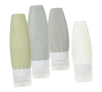 NULYLU 4piezas Botellas De Viaje De Silicona Unidades Para Champú Loción Desmaquillante Contenedores Pequeños y Resistentes