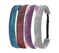 NULYLU 4piezas Diademas Deportivas Para Hombres y Mujeres Unidades Elásticas Transpirables Suaves Absorbente De Sudor