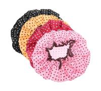 NULYLU 4piezas Gorro de Ducha de Doble Capa Gorros de Baño Reutilizables para Mujer Protección Aceite para Cocina y Viajes Negro Rojo Rosa y Dorado