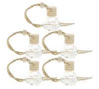 NULYLU 5 Botellas Difusores de Perfume para Coche, Frascos de Vidrio y Madera de 8ml Diseño Delicado y Excelente Acabado para Aromaterapia y Relajación