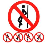 NULYLU 5 Pegatinas Autoadhesivas de Advertencia para Señal de Seguridad, Material Pvc Adhesivo, Forma Redonda, Visibles desde Lejos, Resistentes para Superficies Lisas Interiores