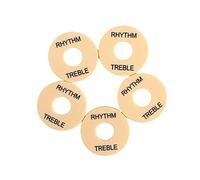 NULYLU 5piezas Placa Arandela De Interruptor Guitarra Eléctrica Kit Anillo Ritmo Agudos Negro Amarillo Reemplazo Duradero Herramienta Montaje