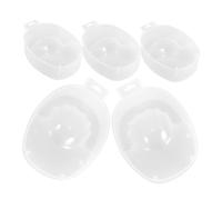 NULYLU 5piezas Tazón De Remojo Para Manicura Contenedor Semitransparente Para Uñas Herramientas De Spa Para Manos Material Duradero Para Suavizar Cutículas y Diseños De Uñas