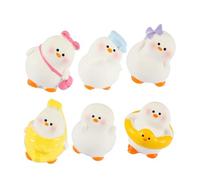 NULYLU 6 Piezas Miniatura de Ganso de Resina Decoración de Jardín y Hogar Figura Adorable de Dibujo Animado Resistente y Detallada para Micropaisajes y Adornos Pequeños