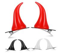 NULYLU 6 Piezas Pinzas Pelo De Cuerno De Demonio Pinzas Decorativas De Cuerno De Accesorios De Halloween Para Fiestas Para Cosplay De Demonio