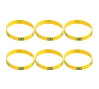 NULYLU 6 Piezas Pulsera Deportiva de Silicona Cómoda para Juegos y Partidos Internacionales Diseño Patriótico de País Adecuado para Aficionados al Fútbol