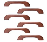 NULYLU 6 Pomos de Madera Marrón para Muebles y Armarios, Tiradores Decorativos Fáciles de Instalar Diseño Único, Paquete de 6 Piezas para Cajones