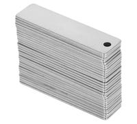 NULYLU 60 Unidades Etiqueta Metálica Rectangular de Acero Inoxidable Pulido para Grabado, Resistente a Dobladuras y Apta para Suspensión Repetida en Inventarios y Boutiques de Moda