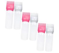 NULYLU 6piezas Botella De Aplicación Para Teñir Cabello Peine Gris y Rosa Práctica y Reutilizable Para Coloración Casa