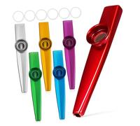 NULYLU 6piezas Kazoo Para Niño Niña y Adultos Instrumentos Musicales De Percusión De Metal Para Fiestas y Aprendizaje Musical Sonido y Fácil De Usar