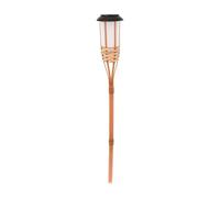 NULYLU Antorcha de Bambú para Jardín Solar con Diseño Creativo y 12 Luces LED, Luz Exterior para Césped y Área de Fiesta al Aire Libre