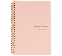 NULYLU Bloc de Notas A5 de Espiral para Estudiantes, Cuaderno Ligero de Pp Cubierta Rosa, Fácil de Transportar para Escribir y Planificar en Viajes y DIY