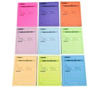 NULYLU Blocs de Notas Portátiles Pegatinas Adhesivas Removibles de Papel Fluorescente, 9 Libros para Uso Diario en Hogares y Tiendas, Adecuado para Estudiantes