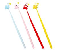NULYLU Bolígrafos de Tinta de Gel Paquete de 4 Unidades Creativos Forma de Pez de Silicona Tinta y Diseño Divertido Color Aleatorio para Escribir y Notas