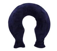 NULYLU Bolsa de Agua Caliente para Cuello y Cervical de Silicona Funda de Felpa Azul, Forma Aliviar Presión y Uso en Oficina o Viaje