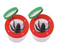 NULYLU Caja de Insectos Roja Lupa 6x y Material Abs Acrílico, Juego Educativo para Niños 2 Piezas para Observación al Aire Libre