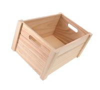 NULYLU Caja de Madera Beige para Almacenaje Abierto Rectangular, Diseño Rústico Vintage, Duradera y Adecuado para Exhibición de Verduras y Pan Hogar o Escaparate