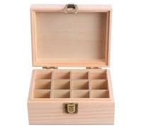 NULYLU Caja de Madera Organizador y Práctico para Aceites 12 Compartimentos para Botellas, Adecuado para Viajes y Almacenamiento Seguro