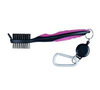 NULYLU Cepillo de Club de Plástico Negro de Doble Cara para Limpieza Fácil de Palos y Spikes, Accesorio Portátil Adecuado para Golf y Mantenimiento