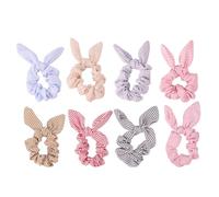NULYLU Cinta Pelo Lazo y Orejas de Conejo Coletero Elástico 8 Unidades Banda Elástica para Niña Accesorios para Cabello Colores Aleatorios Uso Diario y Fiestas Color Aleatorio