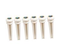 NULYLU Clavijas de Puente de Guitarra Acústica de Plástico Blanco Ángulo de Unión de 3 Grados, Fijación de Cuerdas y Transferencia de Vibración, Paquete de 6 Piezas para Accesorios