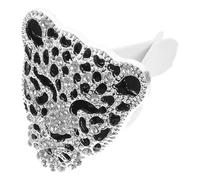NULYLU Clip Decorativo para Coche Forma de Cabeza de Leopardo en Metal y Cristal, Accesorio Pequeño y Delicado para Salida de Aire Que Añade Estilo al Interior del Coche