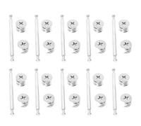 NULYLU Conjunto de 20 Juegos de Conectores de Muebles Doble Cabeza, Tornillos de Fijación de Hierro y Aleación de Zinc, Fácil Instalación para Paneles y Muebles de Oficina