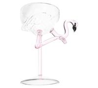 NULYLU Copa de Vino de Flamenco de Vidrio Rosa de 180ml, Reutilizable y Práctica, Diseño Elegante y Creativo para Fiestas y Celebraciones