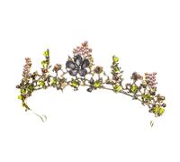NULYLU Corona Pelo Diadema de Novia de Aleación Verde, Tocado de Boda Chic para Mujeres y Damas, para Boda y Obsequio de Cumpleaños