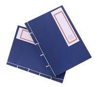 NULYLU Cuaderno Retro de Hilo Hecho a Mano, Tapa Azul Creativa, Tamaño Mediano 60 Hojas Sueltas para Escritura, Libreta Portátil Adecuada para Uso Diario y Escritura Creativa