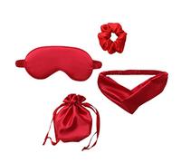 NULYLU Cuatro Máscaras Para Ojos De Seda Artificial Máscara Para Dormir Práctica Pelo Bolsa De Almacenamiento y Banda Pelo Para Viajes y Descanso Casa