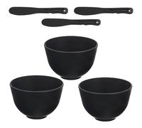 NULYLU Cuencos para Mascarilla Facial de Silicona Espátulas Aplicadoras y Soporte Antidesbordamiento, Set de 3 Unidades para Mezcla Casera y Tratamientos Estéticos Reutilizable