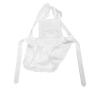 NULYLU Delantal Blanco de Algodón para Pequeños con Diseño Delicado de Encaje Estilo Sirvienta, Ligero Secado Rápido para Cocinar, Hornear y Pintar