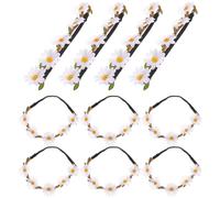 NULYLU Diadema de Flores Margaritas Simuladas para Novias y Fiestas Material Artesanal y Ligero 23X1.6X0.4 Pulgadas