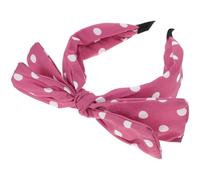 NULYLU Diadema para Mujer con Lazo de Orejas de Conejo Rosa, Diseño Vintage y Tela con Lunares, Accesorio Versátil y Sencillo Cabello