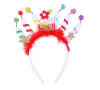 NULYLU Diadema Única Con Forma De Vela Para Tarta De Cumpleaños Elegante Banda Para El Pelo Para Mujer Accesorio De Fotografía De Moda Para Fiestas Y Celebraciones.