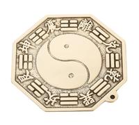 NULYLU Espejo Bagua de Latón Dorado para Decoración Casa, Adorno Feng Shui Tai Chi Buena Suerte, Fácil Cuidado y Diseño Artesanal para Sala de Estar