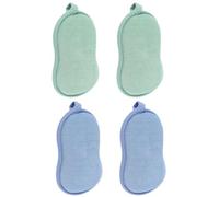 NULYLU Esponja de Baño Doble Cara para Bebés 4 Piezas Forma Cacahuete para Ducha y Exfoliación Suave