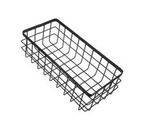 NULYLU Estante de Pared Metálico para Baño y Cocina Cesta Rectangular con Drenaje Rápido Diseño sin Afilados Organizador Versátil para Condimentos y Artículos de Tocador Acabado Negro